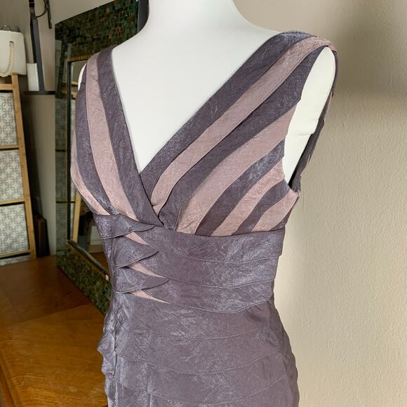 Adrianna Papell Size 6 Shutter Pleated Evening Dress Sleeveless Cocktail - Picture 4 of 9